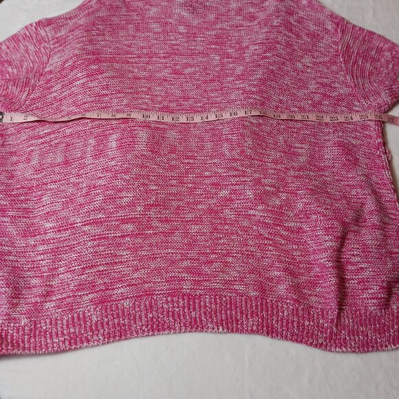 Lane Bryant, Sweater Wrap, Size 22/24, Pink/White Weave, Button Detail on Sides - Picture 12 of 15